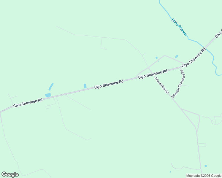 map of restaurants, bars, coffee shops, grocery stores, and more near 1710 Clyo Shawnee Road in Clyo