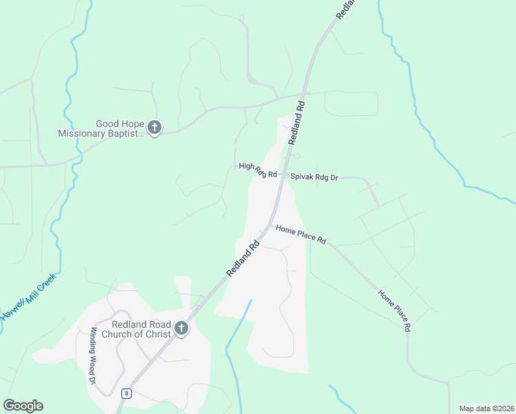 map of restaurants, bars, coffee shops, grocery stores, and more near 3053 Redland Road in Wetumpka