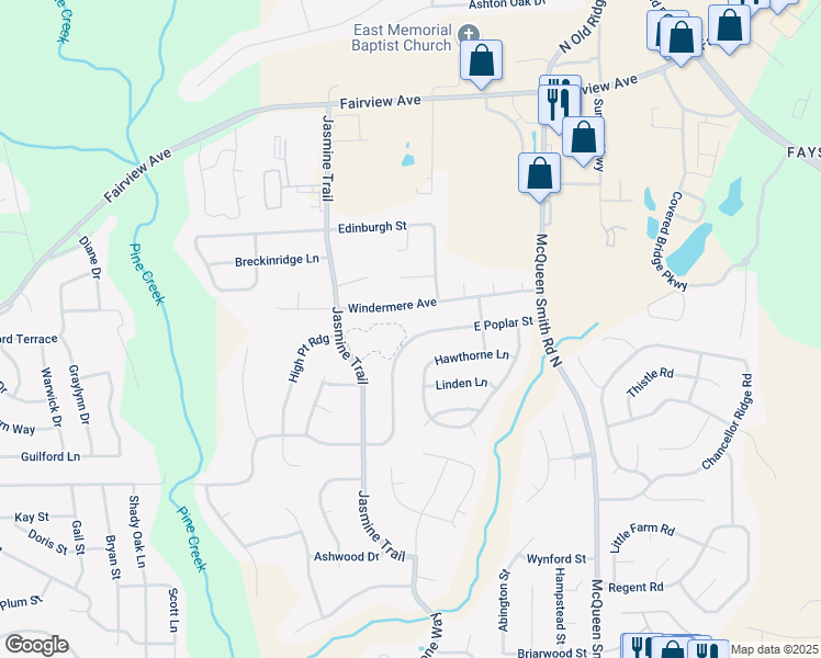 map of restaurants, bars, coffee shops, grocery stores, and more near 1063 East Poplar Street in Prattville