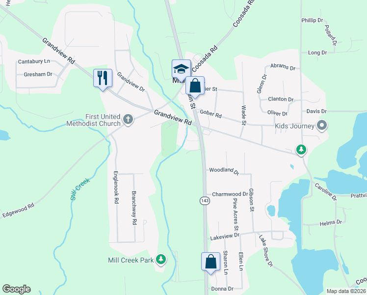 map of restaurants, bars, coffee shops, grocery stores, and more near 3168 Park Circle in Millbrook