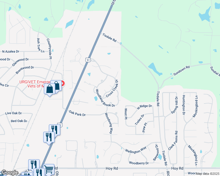 map of restaurants, bars, coffee shops, grocery stores, and more near 152 Cross Creek Drive in Madison