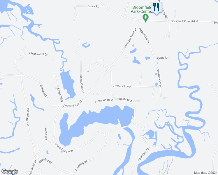 map of restaurants, bars, coffee shops, grocery stores, and more near 157 Trotters Loop in Beaufort