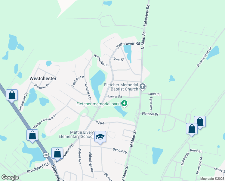 map of restaurants, bars, coffee shops, grocery stores, and more near 109 Pound Drive in Statesboro