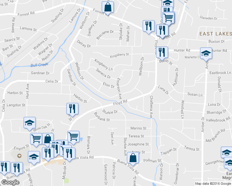 map of restaurants, bars, coffee shops, grocery stores, and more near 4867 Wellborn Drive in Columbus