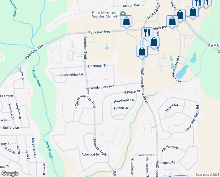map of restaurants, bars, coffee shops, grocery stores, and more near 1063 East Poplar Street in Prattville