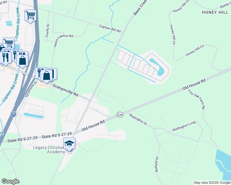 map of restaurants, bars, coffee shops, grocery stores, and more near 285 Wisteria Lane in Ridgeland