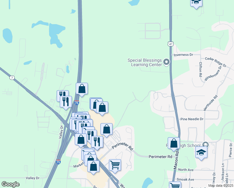 map of restaurants, bars, coffee shops, grocery stores, and more near 1019 Saint Patricks Drive in Perry