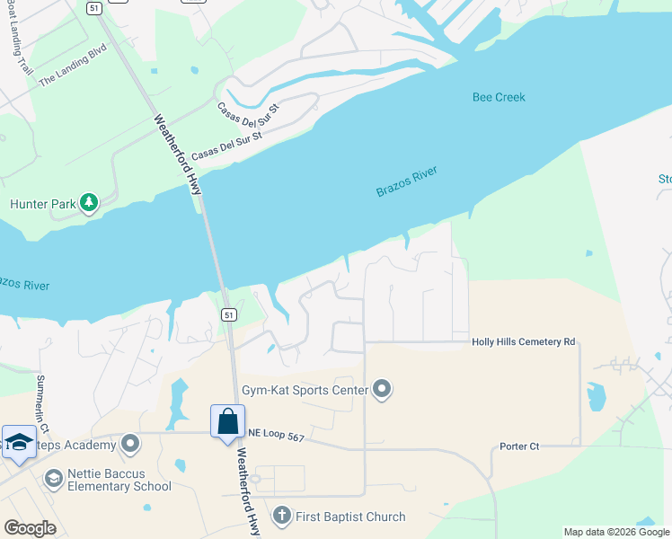 map of restaurants, bars, coffee shops, grocery stores, and more near 326 Siesta Court in Granbury