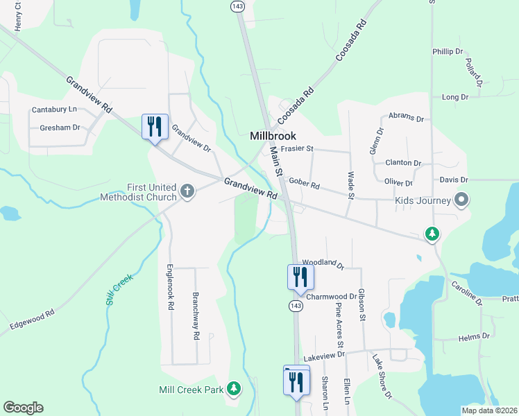 map of restaurants, bars, coffee shops, grocery stores, and more near 3168 Park Circle in Millbrook