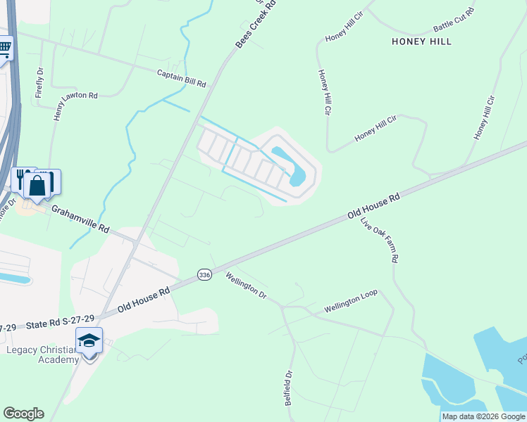 map of restaurants, bars, coffee shops, grocery stores, and more near 727 Old House Road in Ridgeland