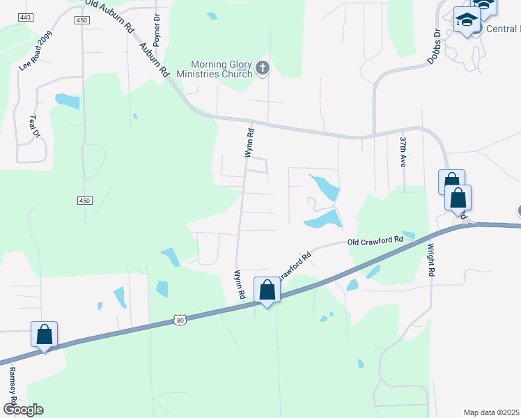 map of restaurants, bars, coffee shops, grocery stores, and more near 101-103 Cumberland Place in Phenix City