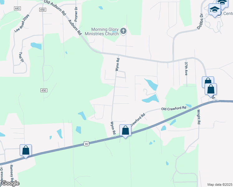 map of restaurants, bars, coffee shops, grocery stores, and more near 101 Cumberland Place in Phenix City