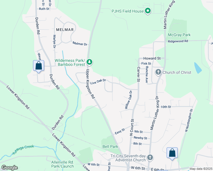 map of restaurants, bars, coffee shops, grocery stores, and more near 605 Stirling Ridge in Prattville