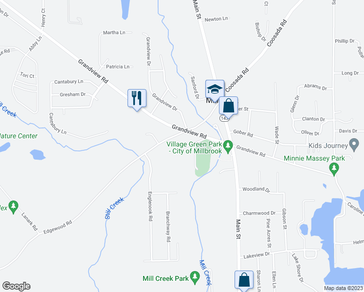 map of restaurants, bars, coffee shops, grocery stores, and more near 3437 Sullivan Lane in Millbrook