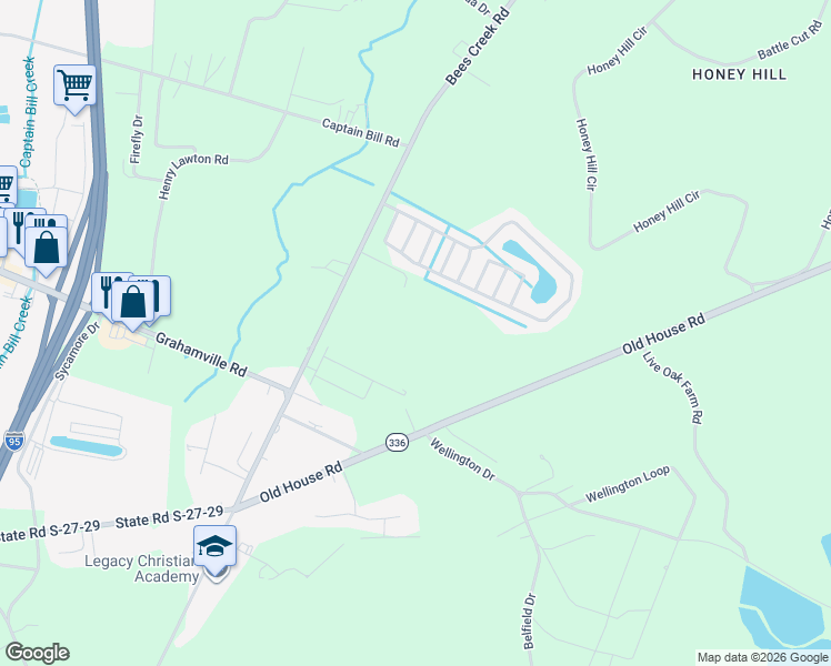 map of restaurants, bars, coffee shops, grocery stores, and more near 194 Bees Creek Road in Ridgeland