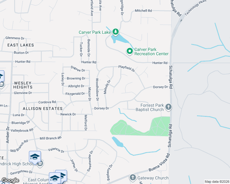 map of restaurants, bars, coffee shops, grocery stores, and more near 1812 Westpark Drive in Columbus