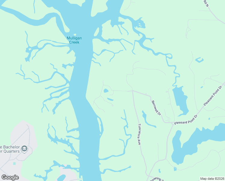 map of restaurants, bars, coffee shops, grocery stores, and more near Governor Blake Drive in Beaufort