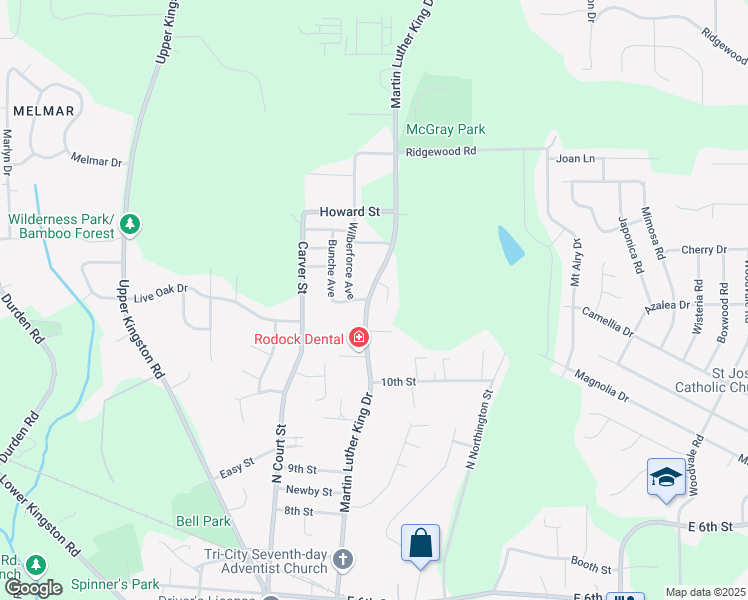 map of restaurants, bars, coffee shops, grocery stores, and more near 818 Martin Luther King Drive in Prattville