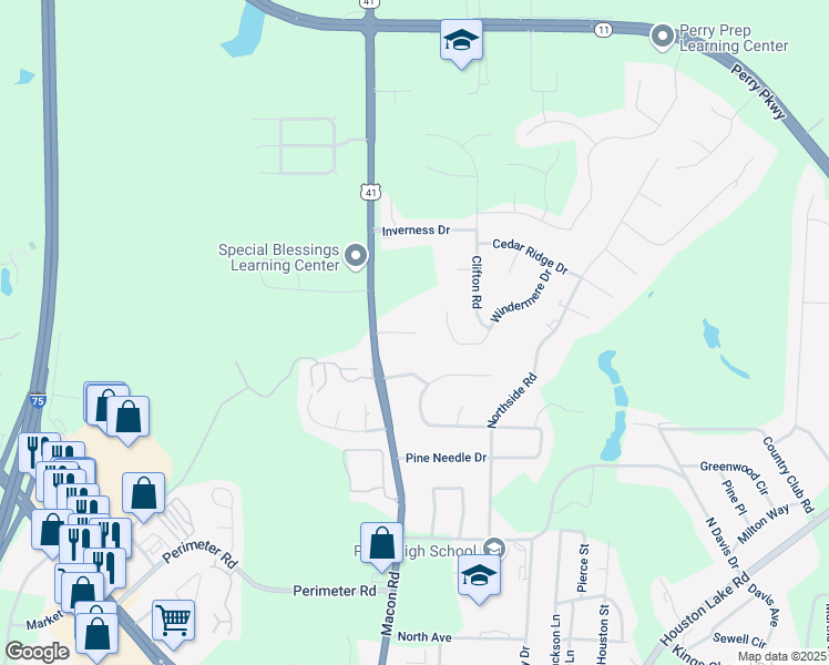 map of restaurants, bars, coffee shops, grocery stores, and more near 200 Bristol Street in Perry