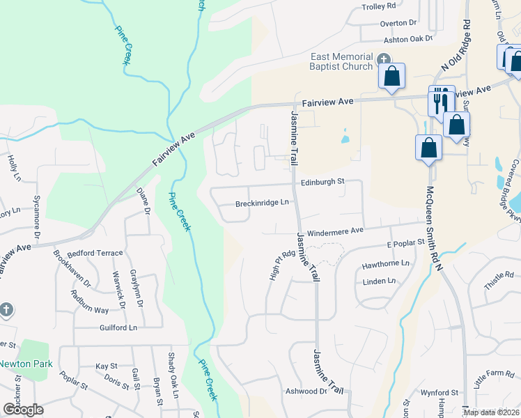 map of restaurants, bars, coffee shops, grocery stores, and more near 1777 Edinburgh Street in Prattville