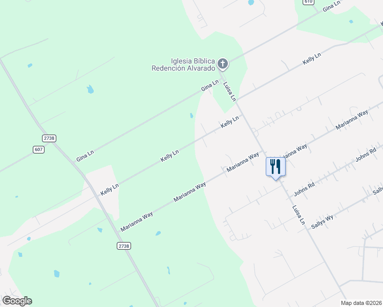 map of restaurants, bars, coffee shops, grocery stores, and more near 8532 Kelly Lane in Alvarado