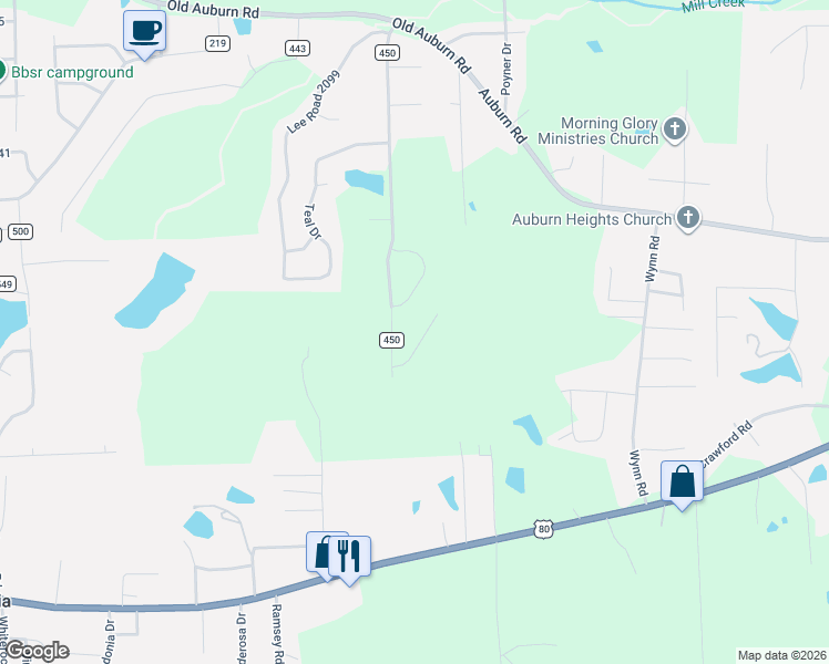 map of restaurants, bars, coffee shops, grocery stores, and more near 44 Lee Road 2181 in Phenix City