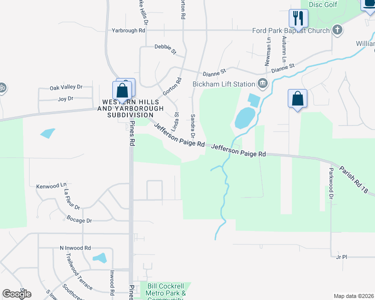 map of restaurants, bars, coffee shops, grocery stores, and more near 5856 Jefferson Paige Road in Shreveport