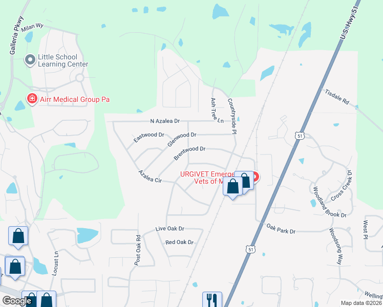 map of restaurants, bars, coffee shops, grocery stores, and more near 501 Brentwood Drive in Madison