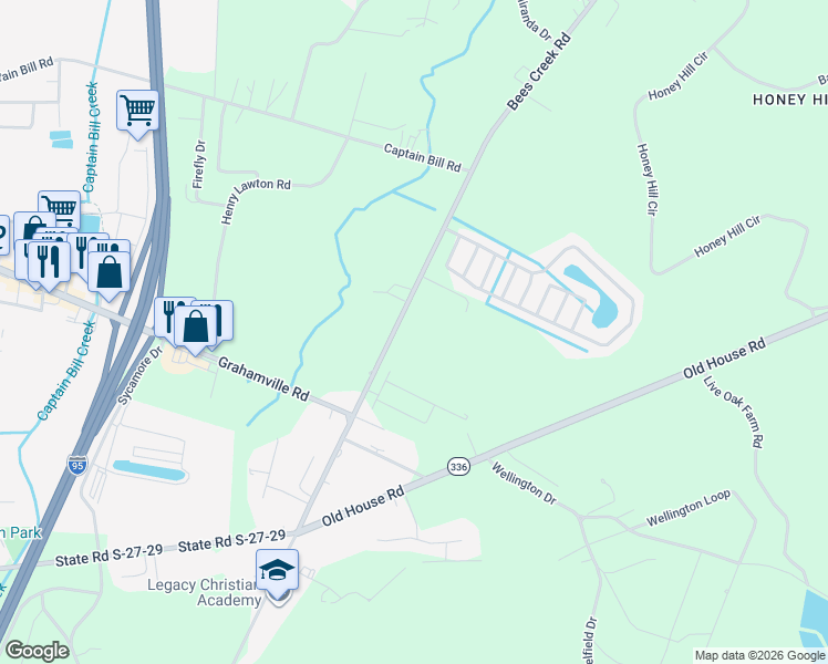 map of restaurants, bars, coffee shops, grocery stores, and more near 3265 Bees Creek Road in Ridgeland