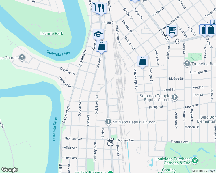 map of restaurants, bars, coffee shops, grocery stores, and more near 2500-2596 Jackson St in Monroe
