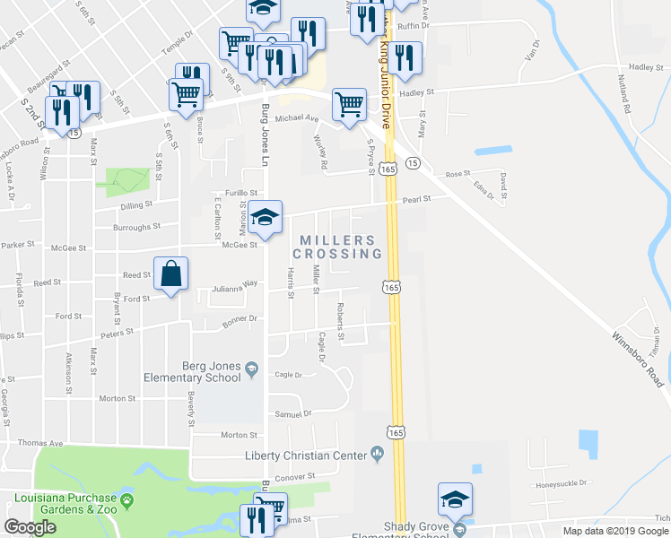map of restaurants, bars, coffee shops, grocery stores, and more near 127 Michelle Court in Richwood