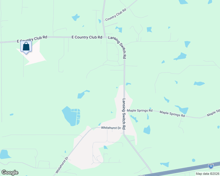 map of restaurants, bars, coffee shops, grocery stores, and more near 2298 Lansing Switch Road in Longview