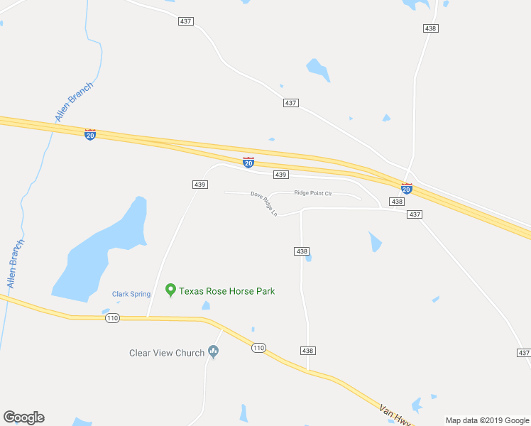 map of restaurants, bars, coffee shops, grocery stores, and more near 19577 Dove Ridge Lane in Lindale