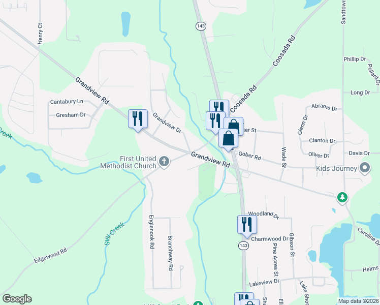 map of restaurants, bars, coffee shops, grocery stores, and more near 3551 Grandview Road in Millbrook