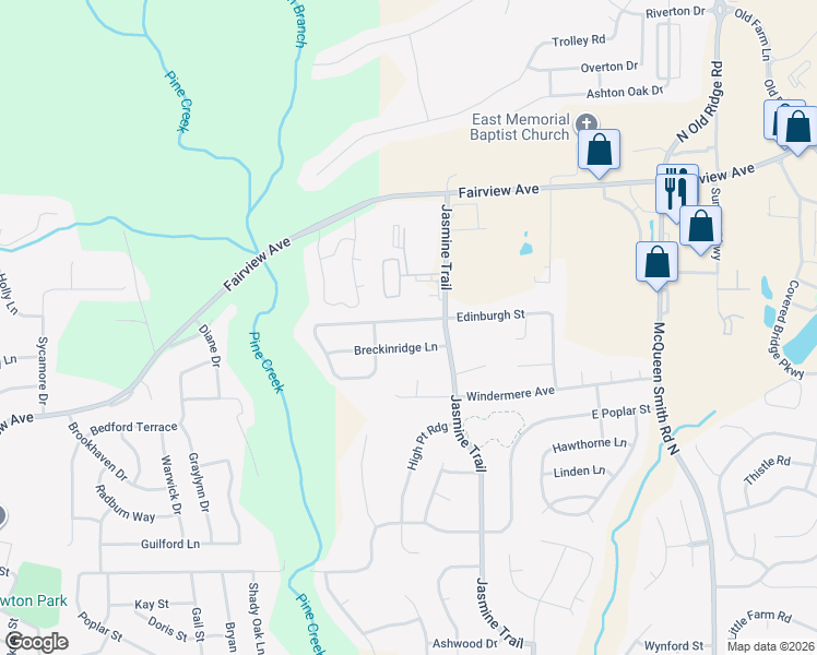 map of restaurants, bars, coffee shops, grocery stores, and more near 1789 Edinburgh Street in Prattville