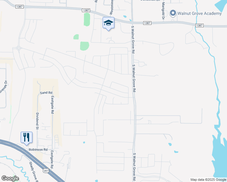 map of restaurants, bars, coffee shops, grocery stores, and more near 4030 Grove Valley Road in Midlothian