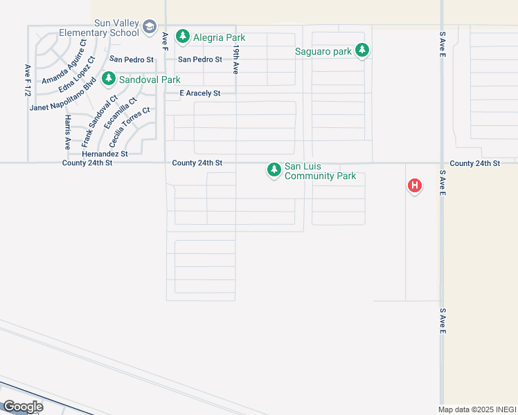 map of restaurants, bars, coffee shops, grocery stores, and more near County 24th Street in San Luis
