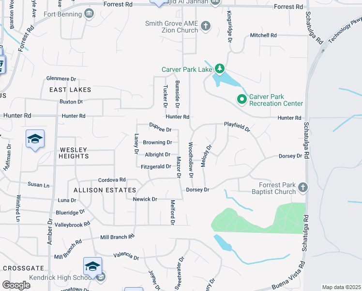 map of restaurants, bars, coffee shops, grocery stores, and more near 1718 Mazor Drive in Columbus