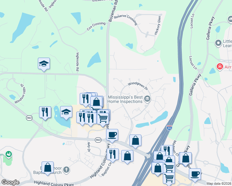 map of restaurants, bars, coffee shops, grocery stores, and more near 110 Bayleaf Lane in Madison