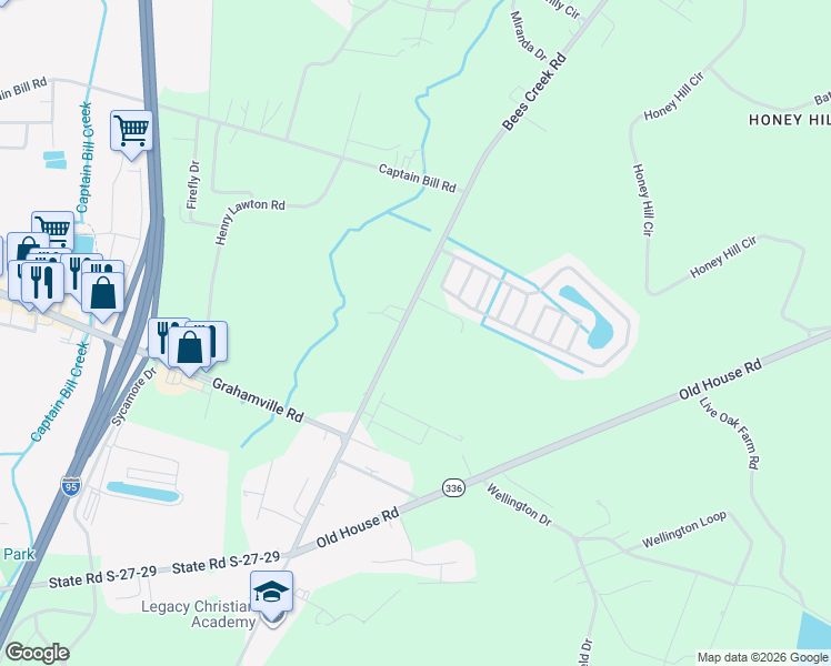 map of restaurants, bars, coffee shops, grocery stores, and more near 3265 Bees Creek Road in Ridgeland