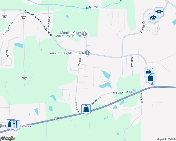map of restaurants, bars, coffee shops, grocery stores, and more near 2007 43rd Avenue in Phenix City