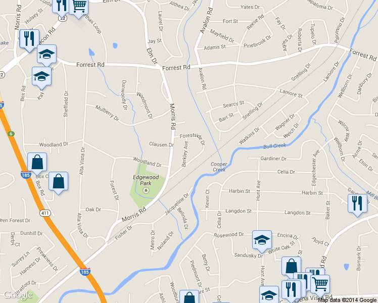 map of restaurants, bars, coffee shops, grocery stores, and more near 1626 Berkley Avenue in Columbus