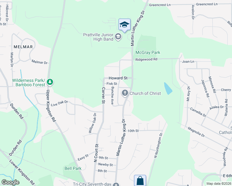 map of restaurants, bars, coffee shops, grocery stores, and more near 866 Wilberforce Avenue in Prattville