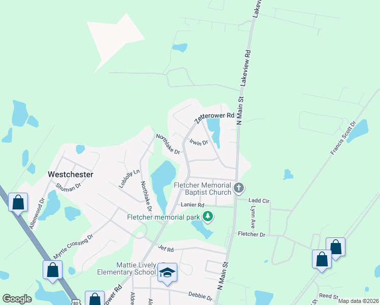 map of restaurants, bars, coffee shops, grocery stores, and more near 508 Zetterower Road in Statesboro