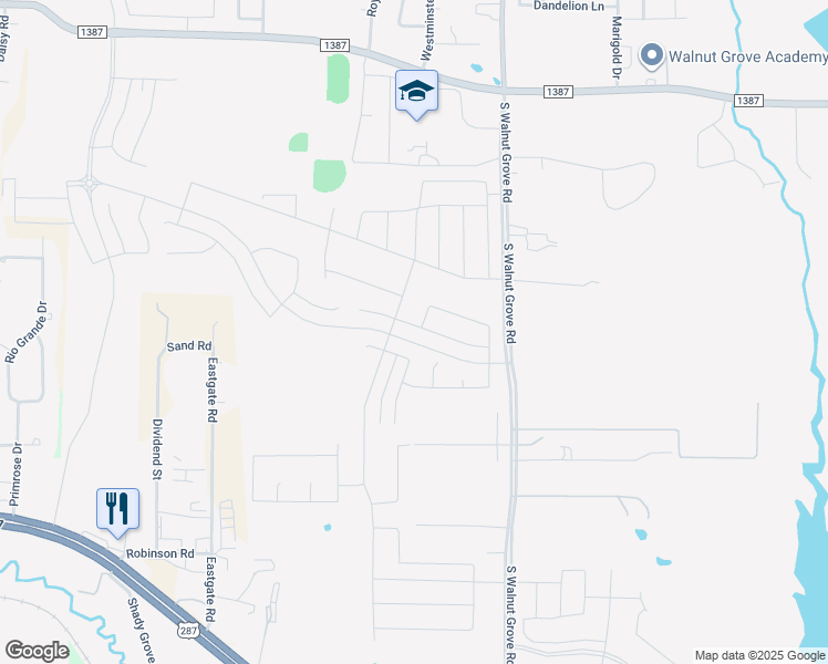 map of restaurants, bars, coffee shops, grocery stores, and more near 4030 Grove Valley Road in Midlothian