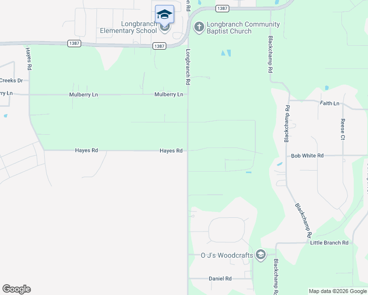 map of restaurants, bars, coffee shops, grocery stores, and more near 493 Longbranch Road in Waxahachie