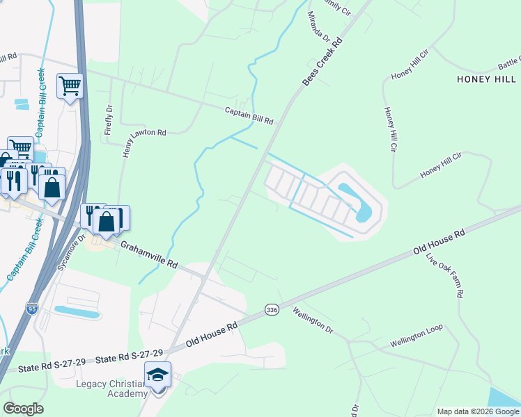 map of restaurants, bars, coffee shops, grocery stores, and more near 70 Deer Run Road in Ridgeland
