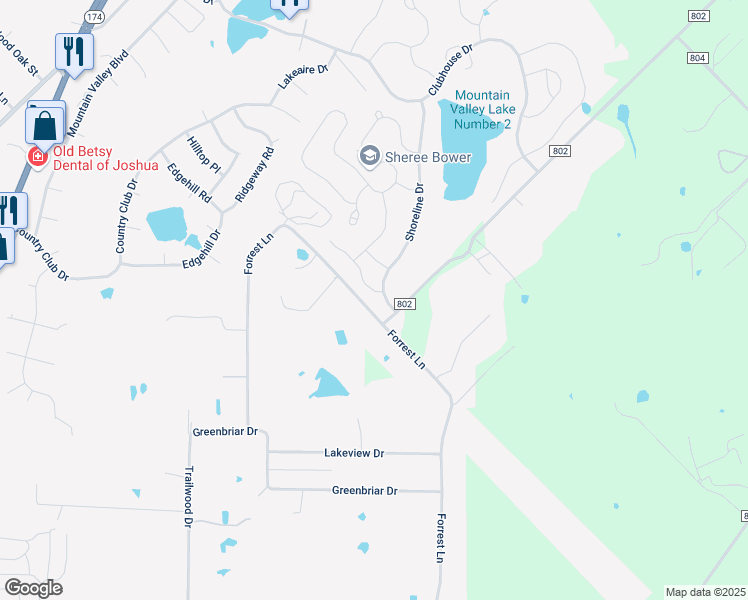 map of restaurants, bars, coffee shops, grocery stores, and more near 1098 Oak Knoll Drive in Burleson