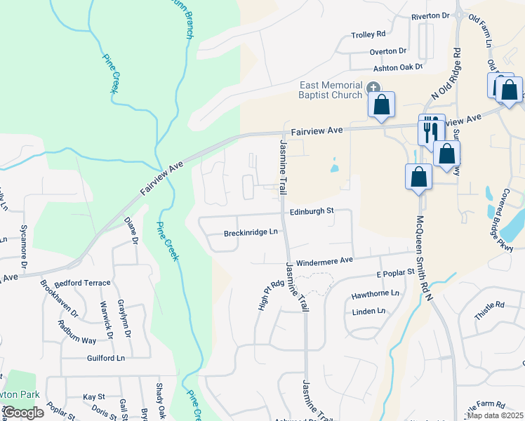 map of restaurants, bars, coffee shops, grocery stores, and more near 1790 Edinburgh Street in Prattville