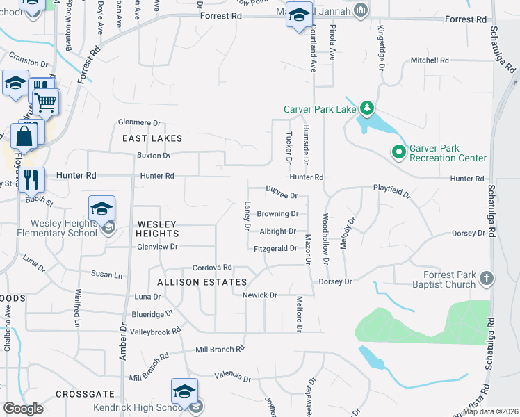 map of restaurants, bars, coffee shops, grocery stores, and more near 6234 Browning Drive in Columbus